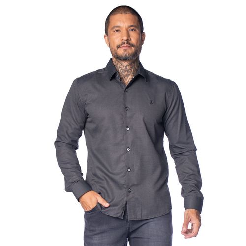 Camisa Masculina Amil Slim Padrão Micro Pontos Preto/Branco