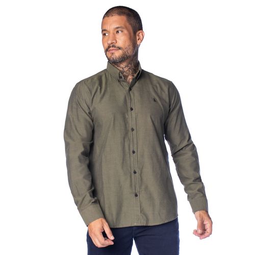 Camisa Masculina Amil Comfort Vesper Caimento Elegante Verde
