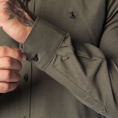 Camisa Masculina Amil Comfort Vesper Caimento Elegante Verde