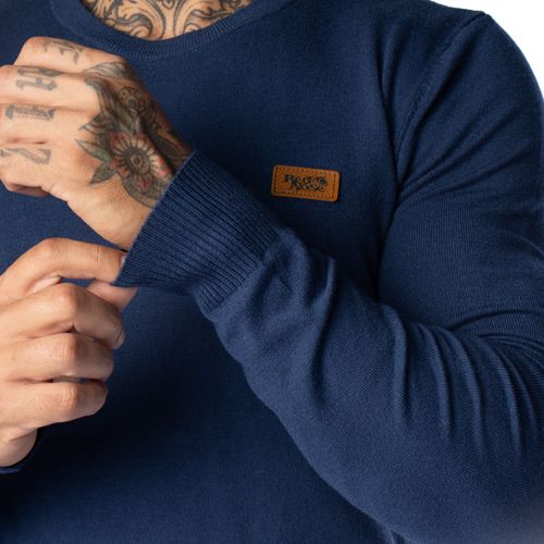 Suéter Masculino Red Nose Gola Careca Canelado Azul
