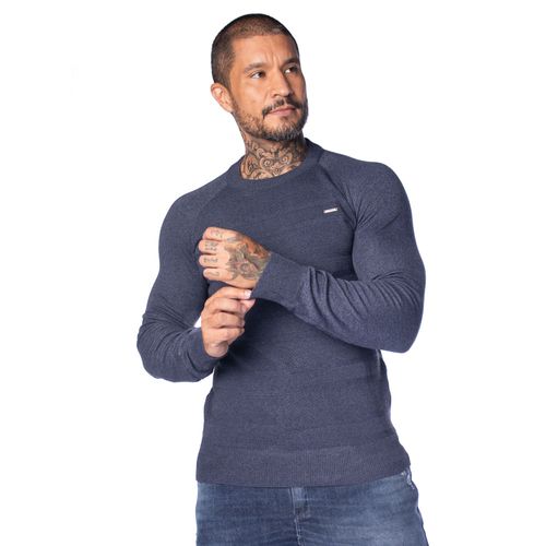 Suéter Masculino Dixie Tricot Texturizado Azul Escuro Suéter Masculino Dixie Tricot Texturizado Azul Escuro