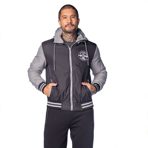 Jaqueta Masculina Red Nose Bomber Capuz Preto/Cinza