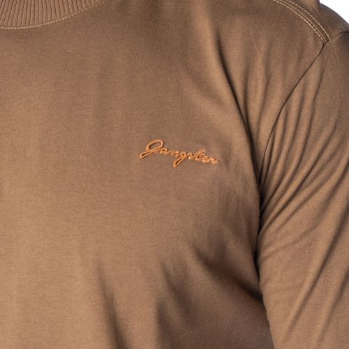 Camisa Masculina Gangster Gola Careca Marrom
