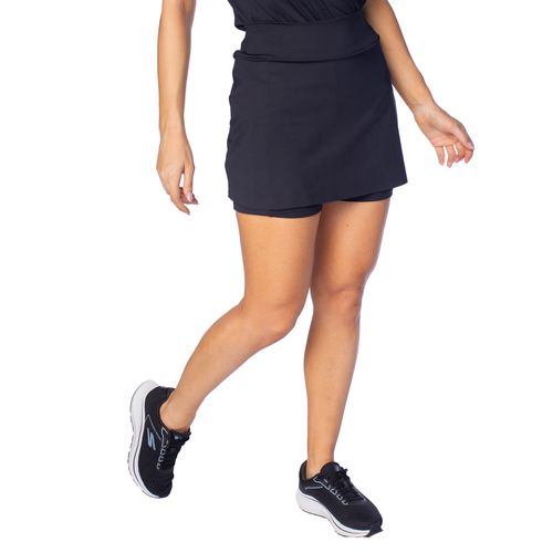 Short Saia Feminino Estilo do Corpo de Malha Preto