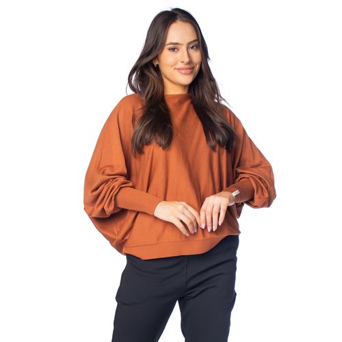 Blusa Feminina Biamar Malha Oversized Caramelo