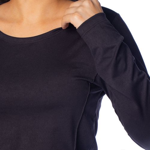 Blusa Feminina Giraffe Frisos Frontais Preto