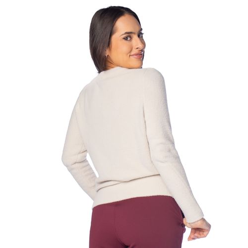 Blusa Feminina Biamar Tricô Fio Pluma Bege Claro