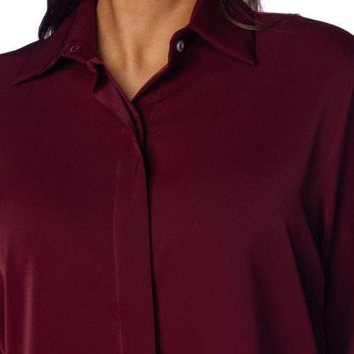 Camisa Feminina Milani Lisa Botões Bordô