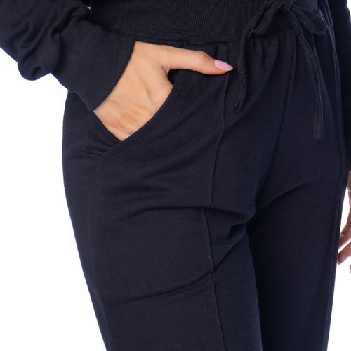 Calça Feminina Feliny Wide Leg Frisos Frontais Preta
