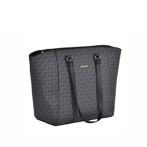 Bolsa Feminina Via Marte Tiracolo Grande Napa Monograma Preto