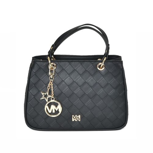 Bolsa Feminina Via Marte Tote Pequena Napa Tressê Preto