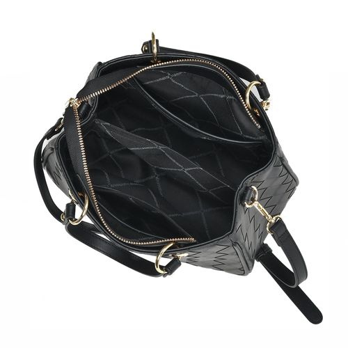 Bolsa Feminina Via Marte Tote Pequena Napa Tressê Preto