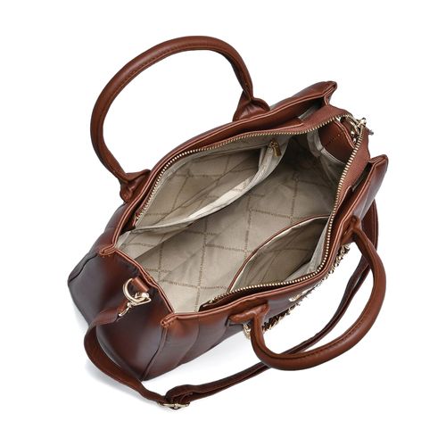 Bolsa Feminina Via Marte Tote Média Napa Corrente Marrom