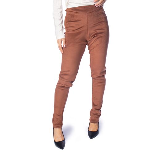 Calça Feminina Bruna e Bia Skinny Veludo Cotelê Marrom