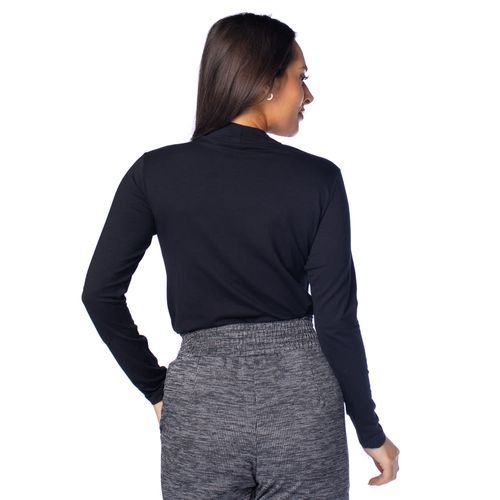 Blusa Feminina Rechsul Gola Careca Tecido Leve Preto