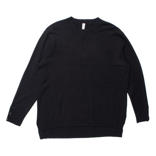 Blusa Feminina Mochine Plus Size Tricot Detalhes Botões Preto