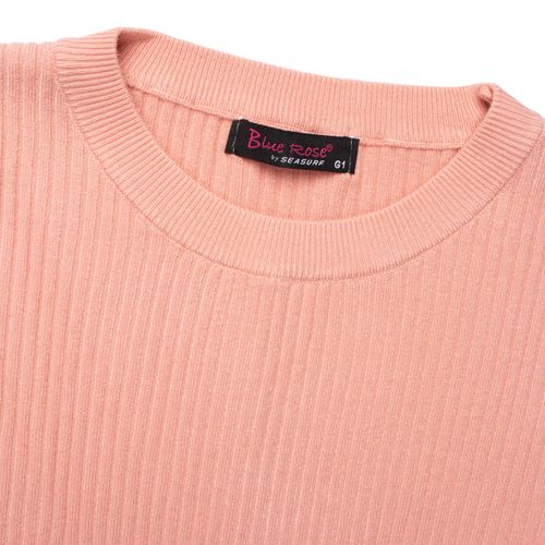 Suéter Feminino Sea Surf Plus Size Gola Careca Salmão
