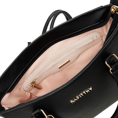 Bolsa Feminina Rafitthy Tiracolo Média Texturizada Preta