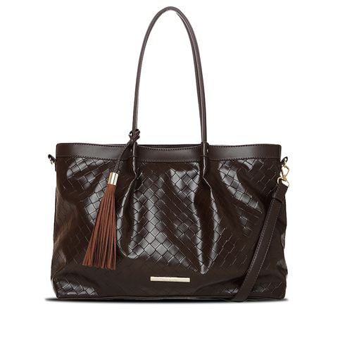 Bolsa Feminina Rafitthy Tiracolo Grande Texturizada Marrom
