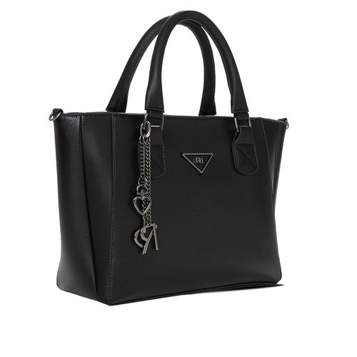 Bolsa Feminina Rafitthy Tote Média Craquelada Preta