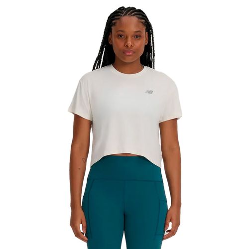 Cropped Feminino New Balance Drapey Off White