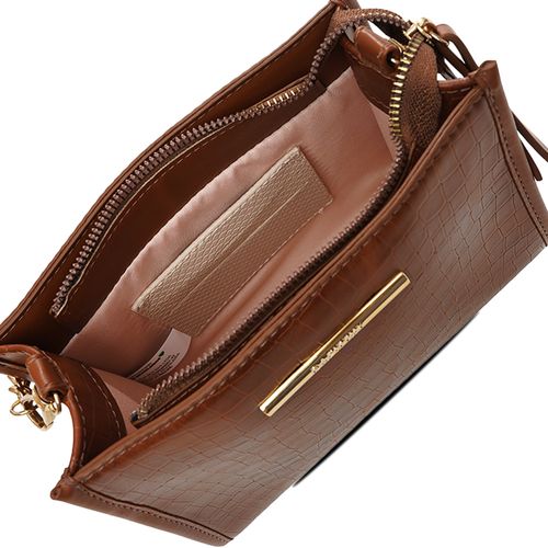 Bolsa Feminina Rafitthy Transversal Pequena Marrom