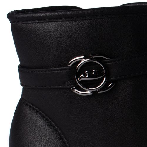 Bota Feminina Dakota Cano Curto Napa Pin Metalizado Preto