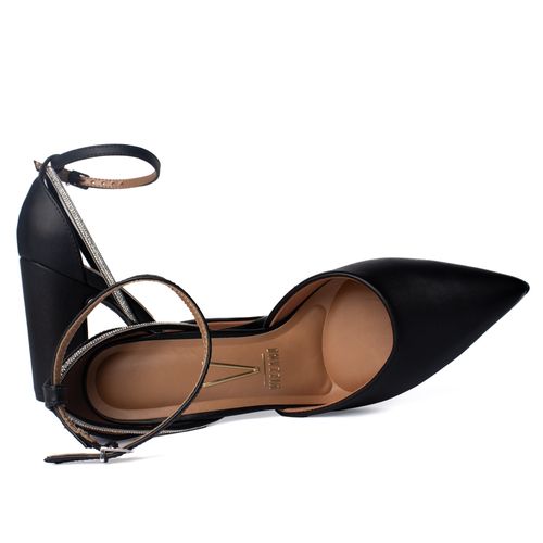 Sapato Feminino Vizzano Scarpin Strass e Tiras Preto