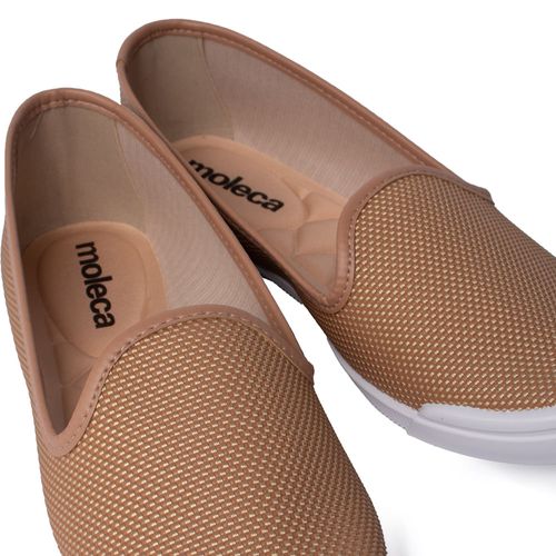 Sapatilha Feminina Moleca Napa Texturizada Nude