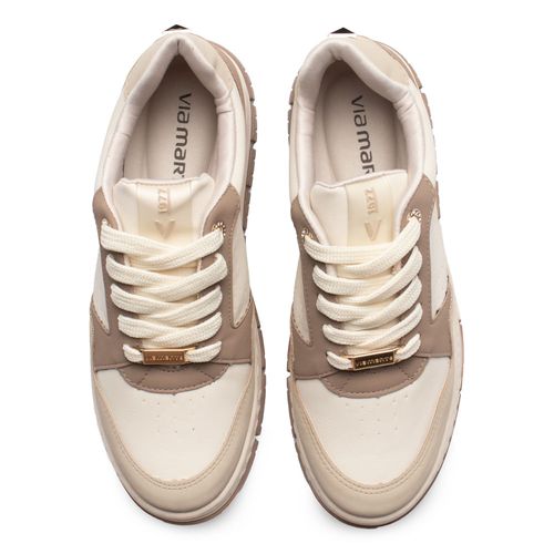 Tênis Feminino Via Marte Nobuck Napa Bege/Marrom