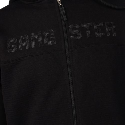 Casaco Masculino Gangster de Moletom Capuz Preto