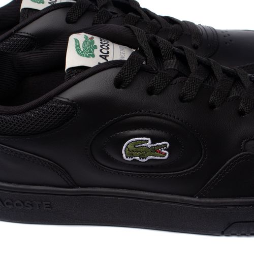 Tênis Masculino Lacoste Lineset Couro Detalhes Preto