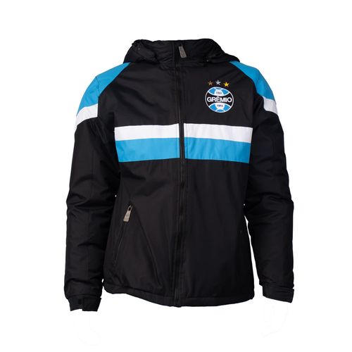 Jaqueta Masculina Lotus Dobby Poly Grêmio Capuz Preto/Azul