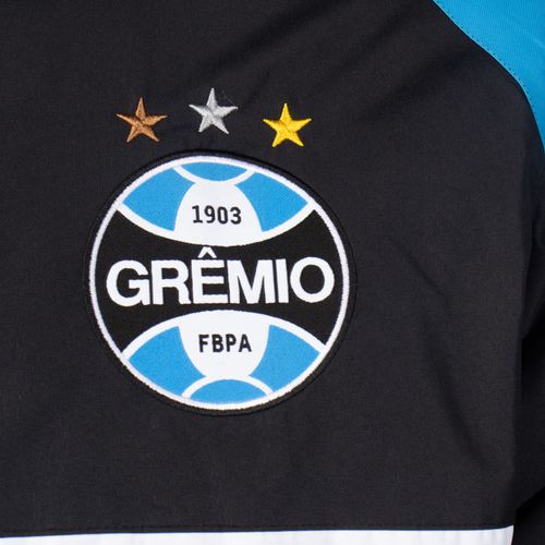 Jaqueta Masculina Lotus Dobby Poly Grêmio Capuz Preto/Azul
