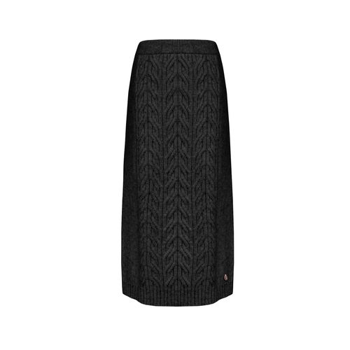 Saia Midi Feminina Biamar Tricot Trançado Preto