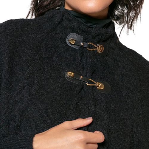 Capa Feminina Biamar Tricot com Fivelas Preto