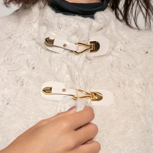 Capa Feminina Biamar Tricot com Fivelas Bege Claro