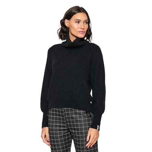 Blusa Feminina Biamar Tricot Gola Rolê Preto