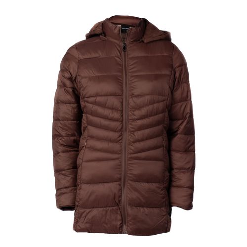 Jaqueta Puffer Feminina Facinelli Capuz Removível Café