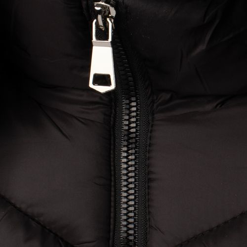 Jaqueta Feminina Facinelli Puffer Capuz Removível Pelo Preto