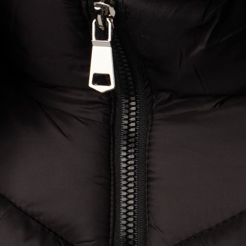 Jaqueta Feminina Facinelli Puffer Capuz Removível Pelo Preto