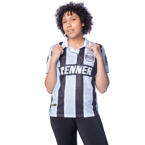 Camisa Feminina Betel Gremio Retrô Azul/Branco/Preto