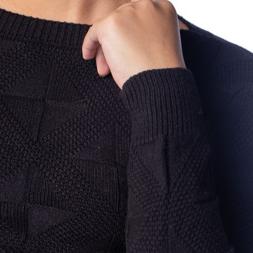 Blusa Cropped Feminino Oliveira Malhas Tricot Preto