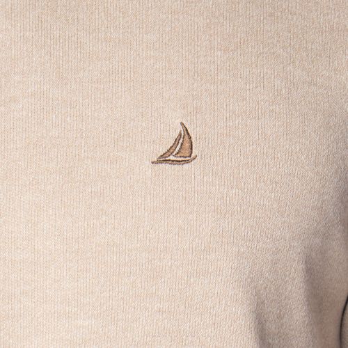 Suéter Masculino John Sailor Liso Gola Careca Bege