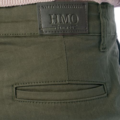 Calça Jeans Masculina HMO Sarja Cintura Média Musgo