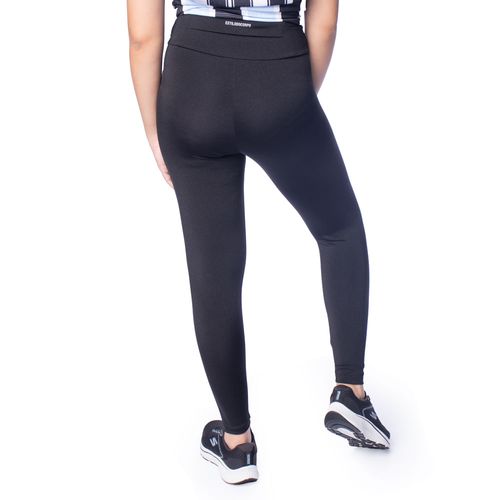 Legging Feminina Estilo do Corpo Cigarrete Gym Brilho Preto