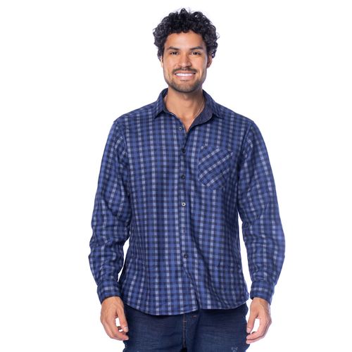 Camisa Masculina Black River Xadrez Azul/Preto