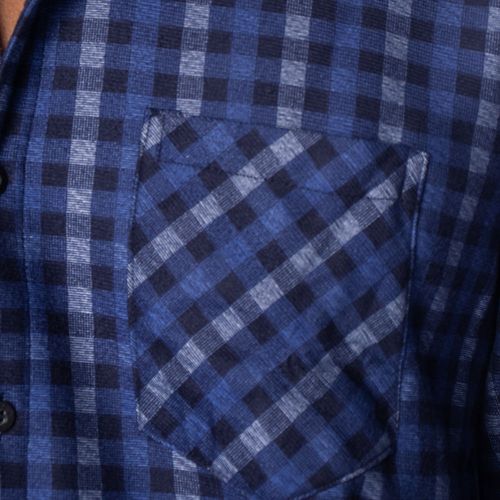 Camisa Masculina Black River Xadrez Azul/Preto