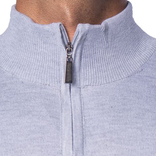 Suéter Masculino Sea Surf Tricot Gola Alta Zíper Cinza