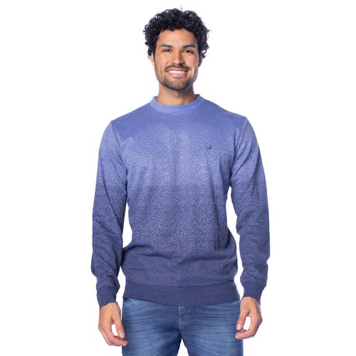 Suéter Masculino John Sailor Degradê Gola Careca Azul Escuro